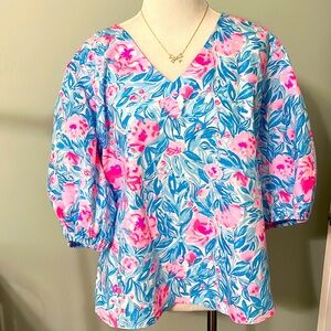 EUC cotton poplin top Lilly Pulitzer xl
